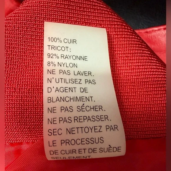 Peter Nygård Women’s Red Genuine Leather Zip Vest Size L Pockets, Stretch Back - Picture 9 of 14